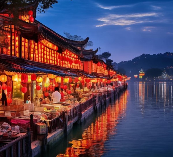 西湖美食,一江红火夜市 西湖美食,一江红火夜市