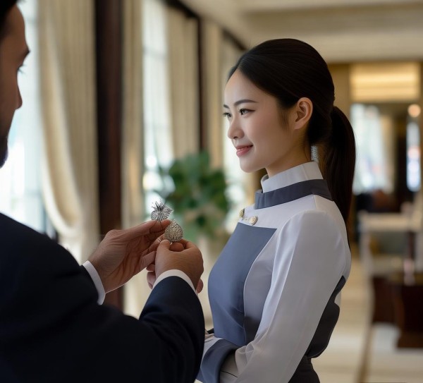 酒店服务礼仪小姐授戴,细节决定成功 酒店服务礼仪小姐授戴,细节决定成功