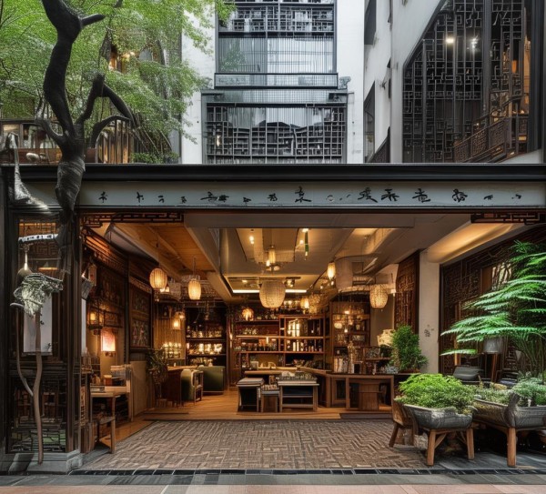 酒店与茶叶店,茶香与酒店,融合空间与文化 酒店与茶叶店,茶香与酒店,融合空间与文化