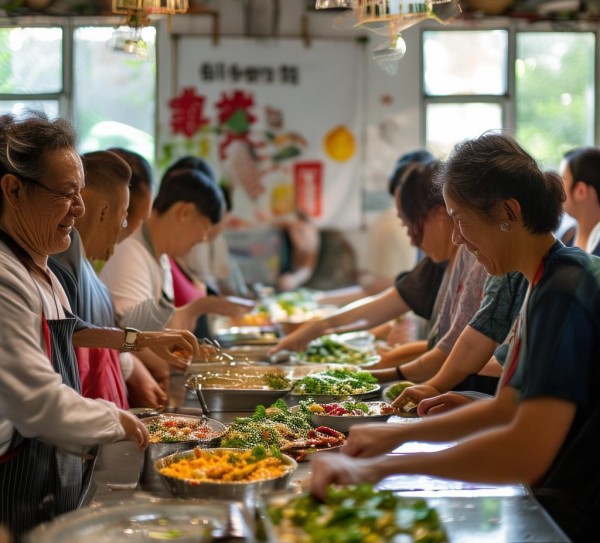 餐饮服务中的公益，携手同心，爱心同行
