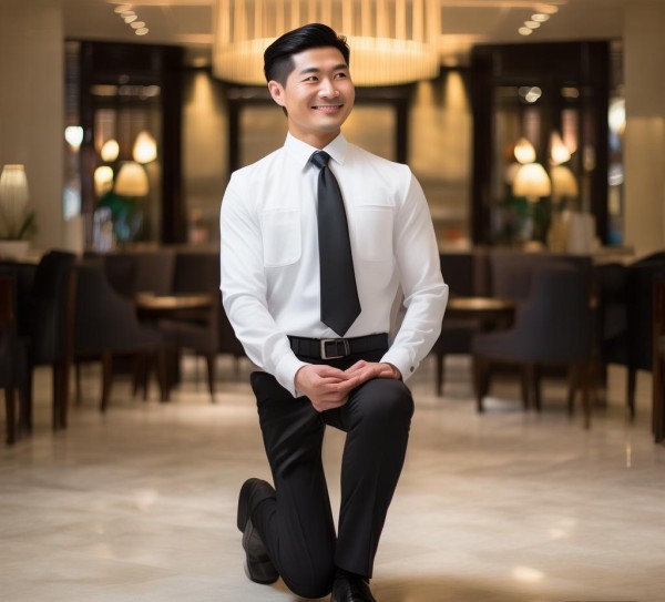 酒店服务礼仪,男士蹲姿的正确表现 酒店服务礼仪,男士蹲姿的正确表现