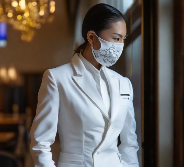 酒店服务员蒙面礼仪图片解析 酒店服务员蒙面礼仪图片解析
