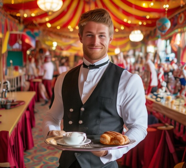 马戏酒店餐饮服务员的细节与魅力 马戏酒店餐饮服务员的细节与魅力